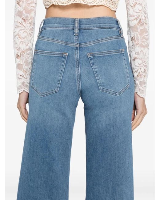 FRAME Blue Slim-Fit Palazzo Jeans