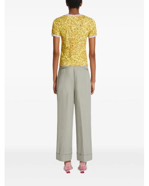 Camiseta estampada Dries Van Noten de color Yellow
