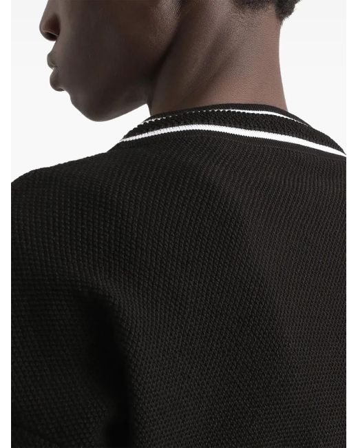 Dolce & Gabbana Black Oversized Cotton Piqué Cardigan With Buttons for men