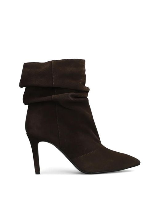 Via Roma 15 Black Draped Pointed-Toe Ankle Boots