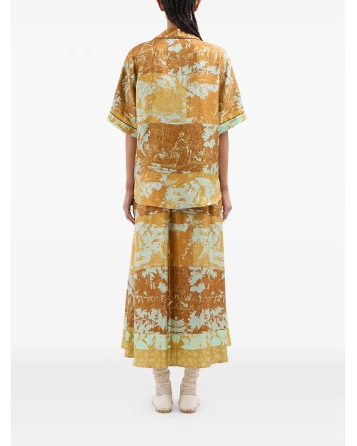 Pierre Louis Mascia Metallic Aloe Silk Shirt