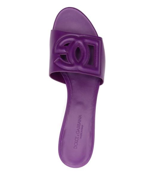 Dolce & Gabbana 50 Mm Sandalen Met Dg-Logo in het Purple