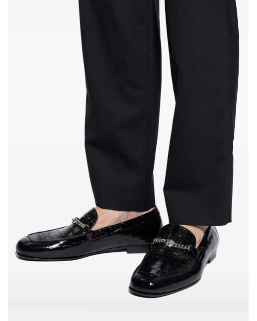 Versace Black Loafers Type Shoes for men
