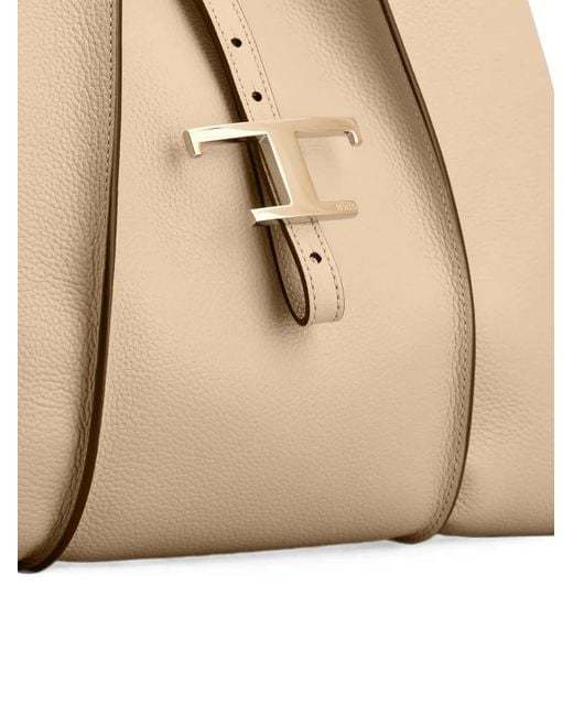 Tod's Natural T Timeless Leather Tote Bag
