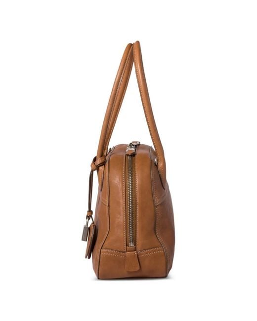 Miu Miu Brown Vivant Logo-Embossed Tote Bag