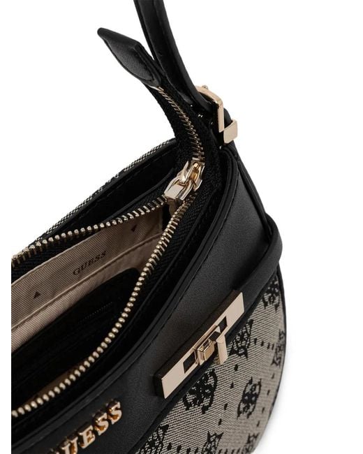 Guess Black Monogram Zip Tote