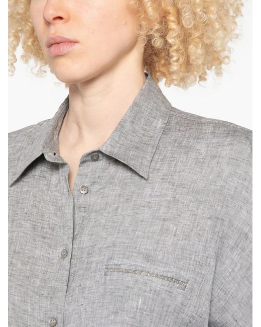 Peserico Gray Buttoned Shirt