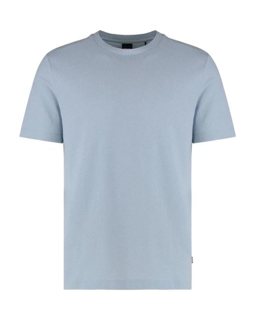 メンズ Boss Cotton-blend T-shirt Blue
