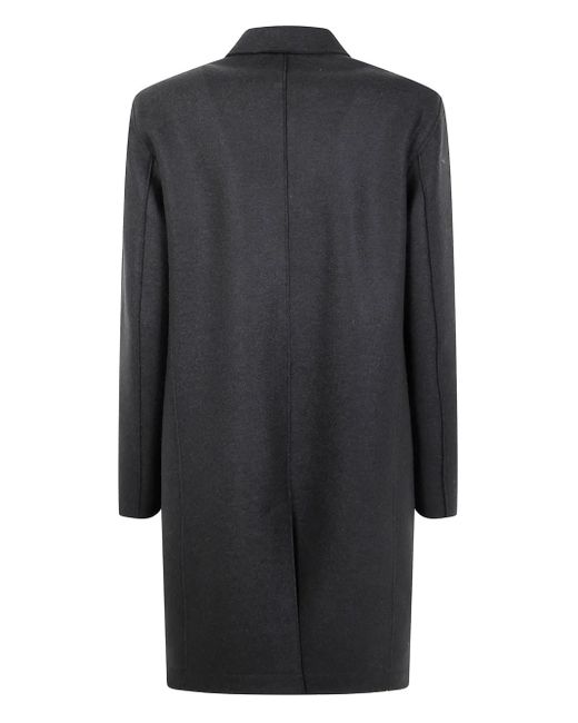 Harris Wharf London Black Button-fastening Wool Coat