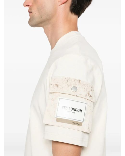 Yes London White Flap-Pocket T-Shirt for men