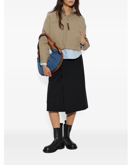 Moschino Natural High-Neck Cropped Jacket