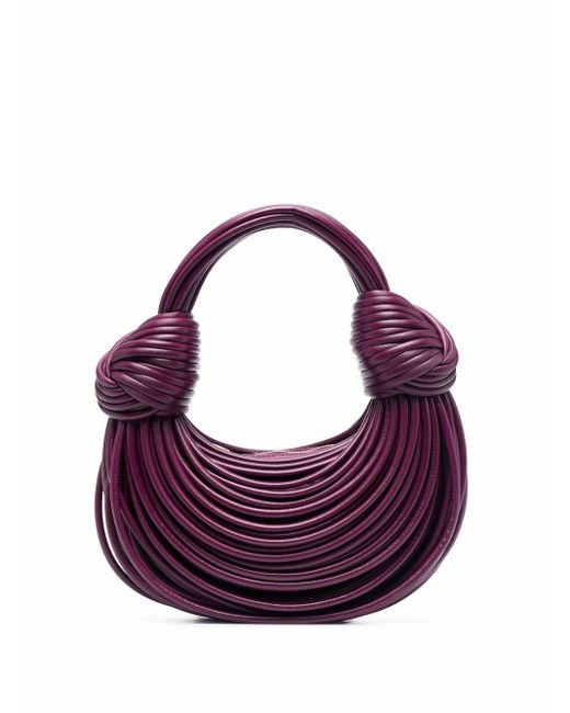 Bottega Veneta Purple Double Knot Tubular Leather Tote Bag