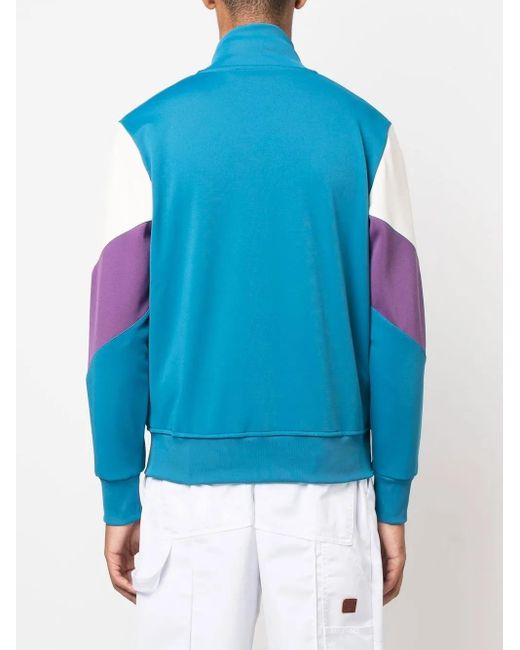 Palm Angels Blue Colour-Block Track Jacket for men