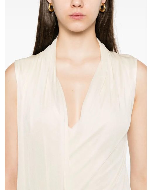 Totême  White Overlapped Scarf Dress