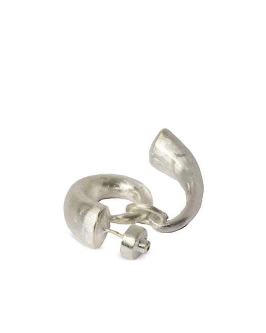 Orecchino Horn Pendant in argento sterling di Parts Of 4 in White