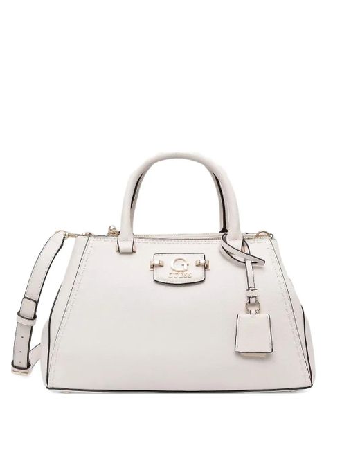 Guess Natural Nastra Structured Tote Bag
