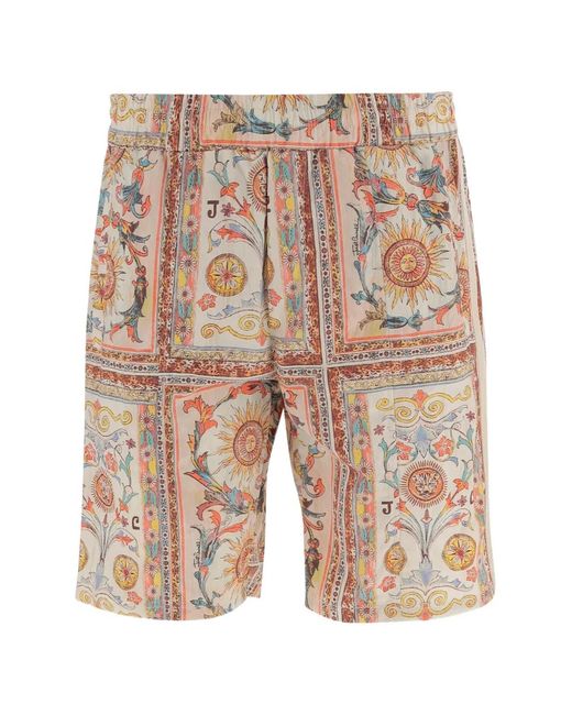 Just Cavalli Natural Printed Bermuda Shorts for men