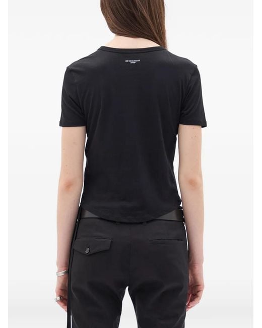 Ann Demeulemeester Black Graphic-Print T-Shirt