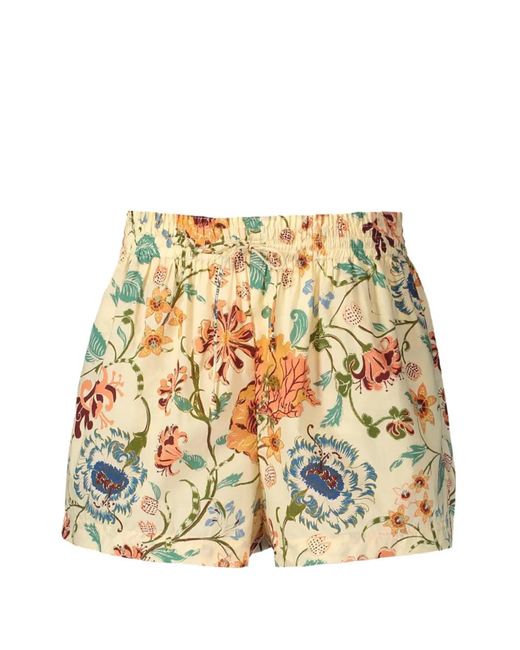 Ulla Johnson Yellow Marnie Floral-Print Mini Shorts