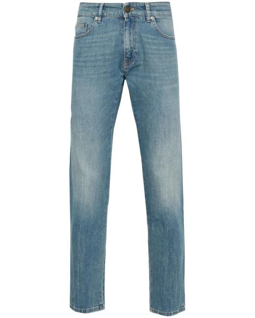 PT Torino Blue Stonewashed Slim-Cut Jeans for men