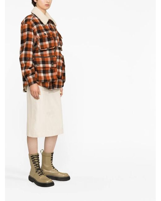 DSquared² Brown Check-Pattern Jacket