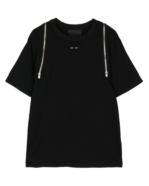 HELIOT EMIL Black Logo-print Cotton T-shirt for men