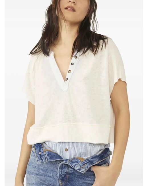 Blusa Con Scollo A V di Free People in White