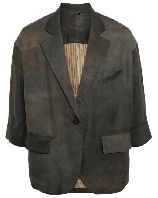 Ziggy Chen Gray Faded Cut-out Blazer for men