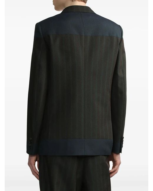 Comme des Garçons Black Panelled Striped Blazer for men