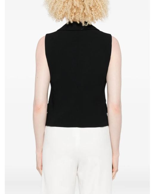Marella Black Two-Button Lapel Waistcoat