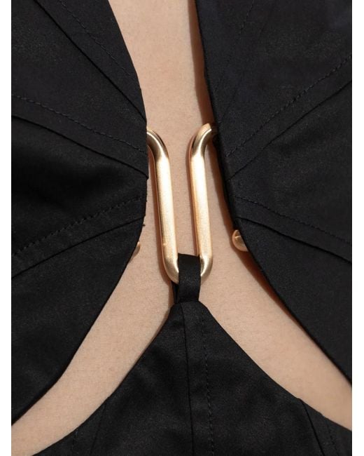 Cult Gaia Black Elorae Halterneck Top
