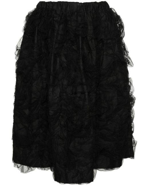 Falda midi con apliques de tul Comme des Garçons de color Black