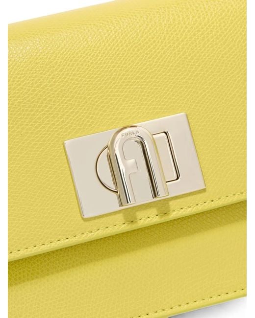 Furla Yellow Sac À Bandoulière Grainé À Logo