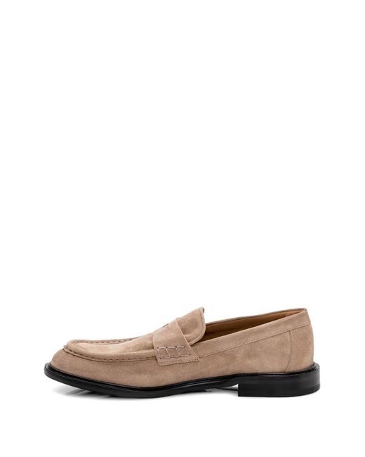 STURLINI FIRENZE White Round-Toe Penny Loafers for men