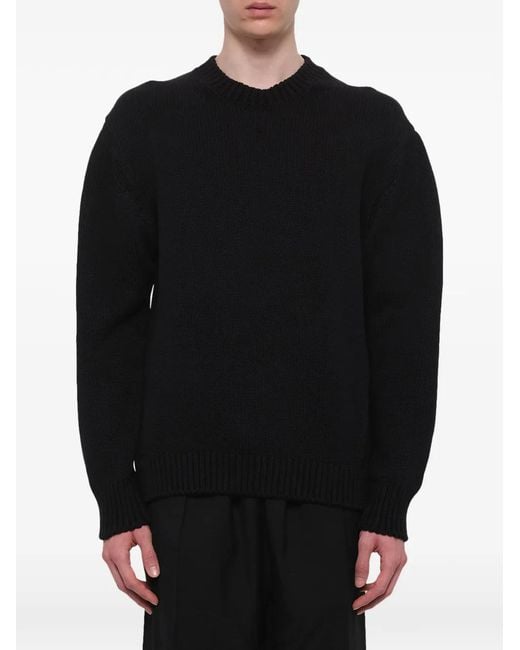 vowels Black Ribbed-Trim Sweater for men