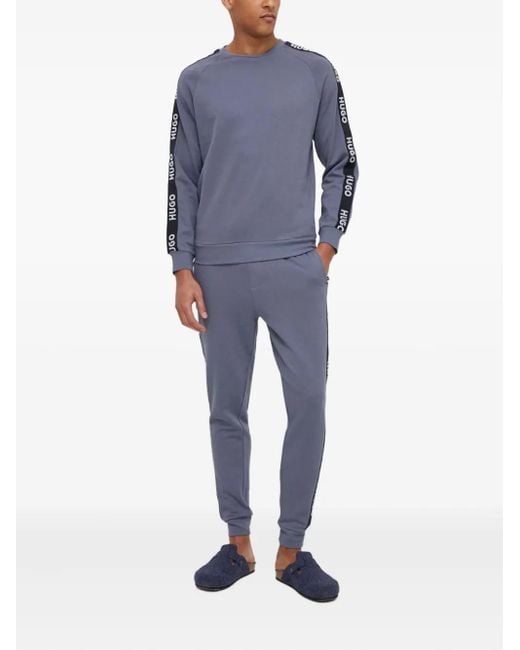 HUGO Blue Logo-Tape Sweatshirt for men