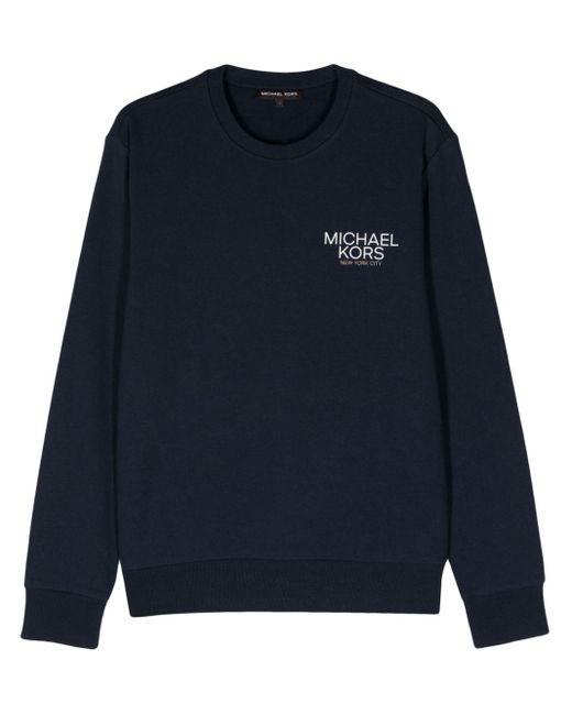 Michael Kors Blue Logo-appliqué Knitted Sweatshirt for men