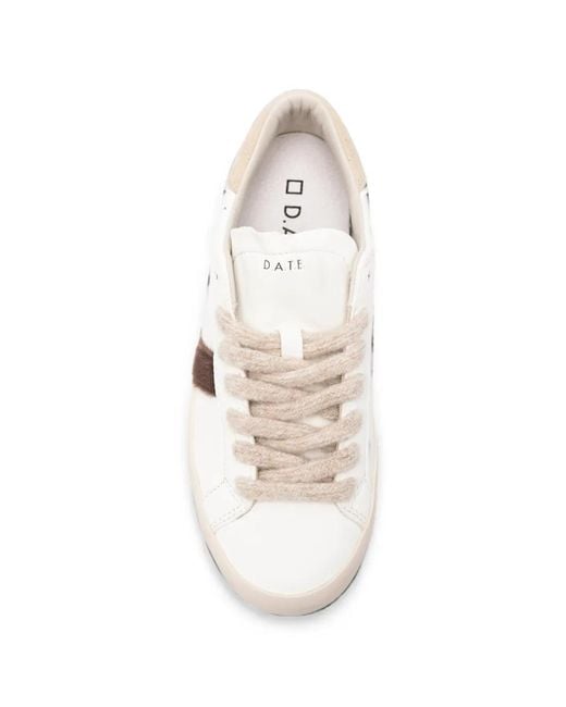 Date White Logo-Print Panelled Sneakers