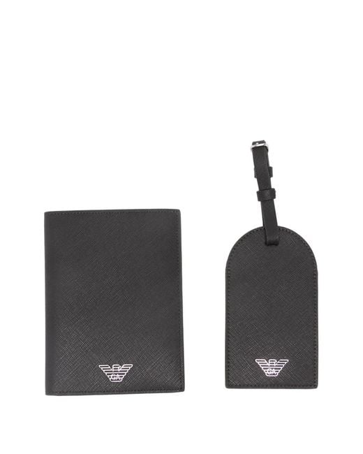 Emporio Armani Black Passport Holder for men