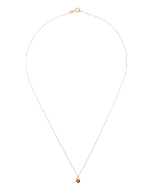 Wouters & Hendrix White 18K Heart-Shaped Garnet Necklace