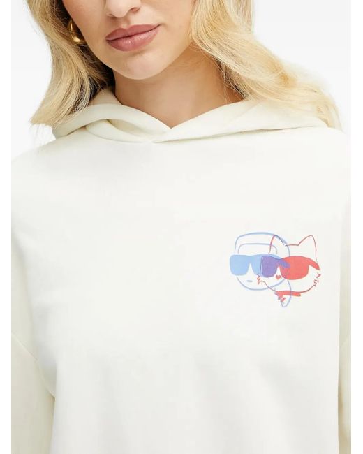 Sudadera con capucha y motivo Choupette Karl Lagerfeld de color Blue