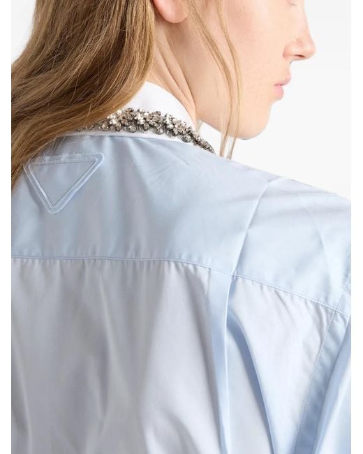 Prada Popeline Overhemd in het Blue