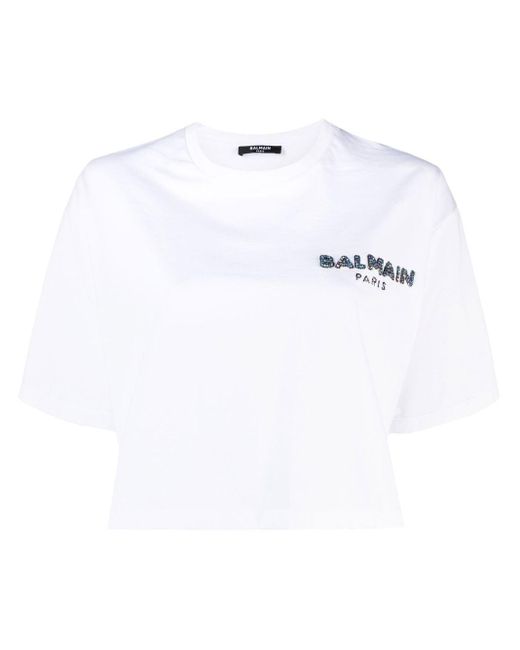 Balmain ロゴ Tシャツ White