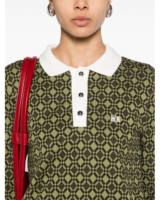 Wales Bonner Green Selassie Jacquard Polo Shirt