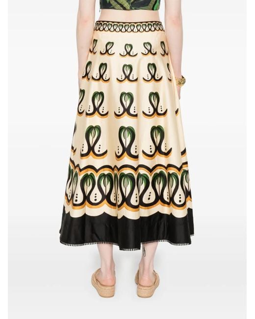 Jupe Mi-Longue Coconut Tree Farm Rio en coloris White