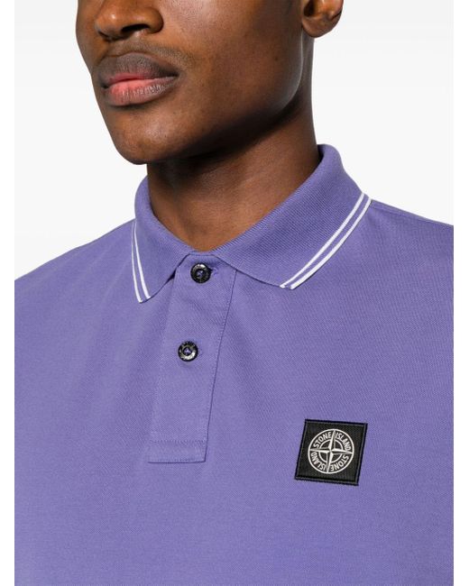 Stone Island Poloshirt mit Kompass in Purple für Herren