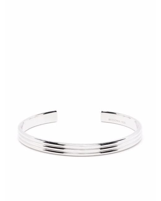 Missoma White Fused Triple Ridge Cuff Bracelet