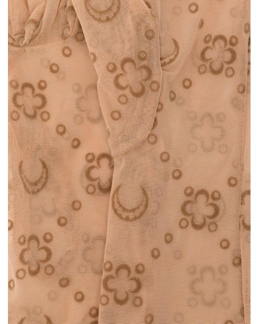 MARINE SERRE Natural Recycled Mesh Flock Long Gloves