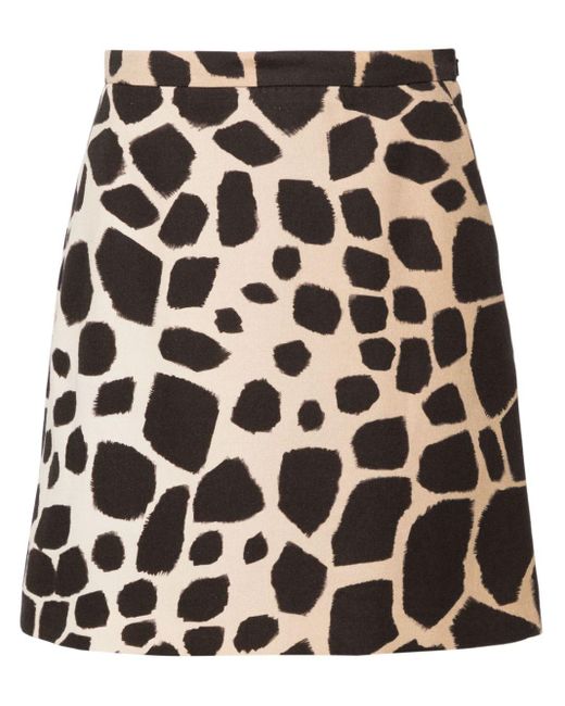 Max Mara Black Ombré Giraffe-print Miniskirt