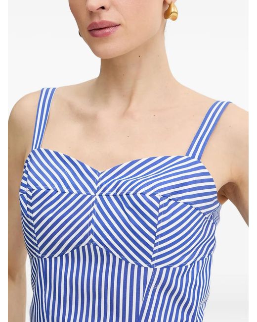 Guess Blue Striped Corset-Style Top
